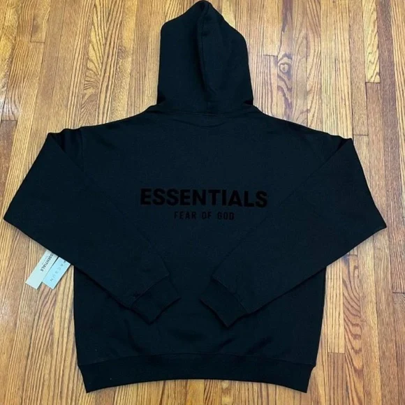 Essentials Jet Black Pullover Hoodie - Picture 2 of 2